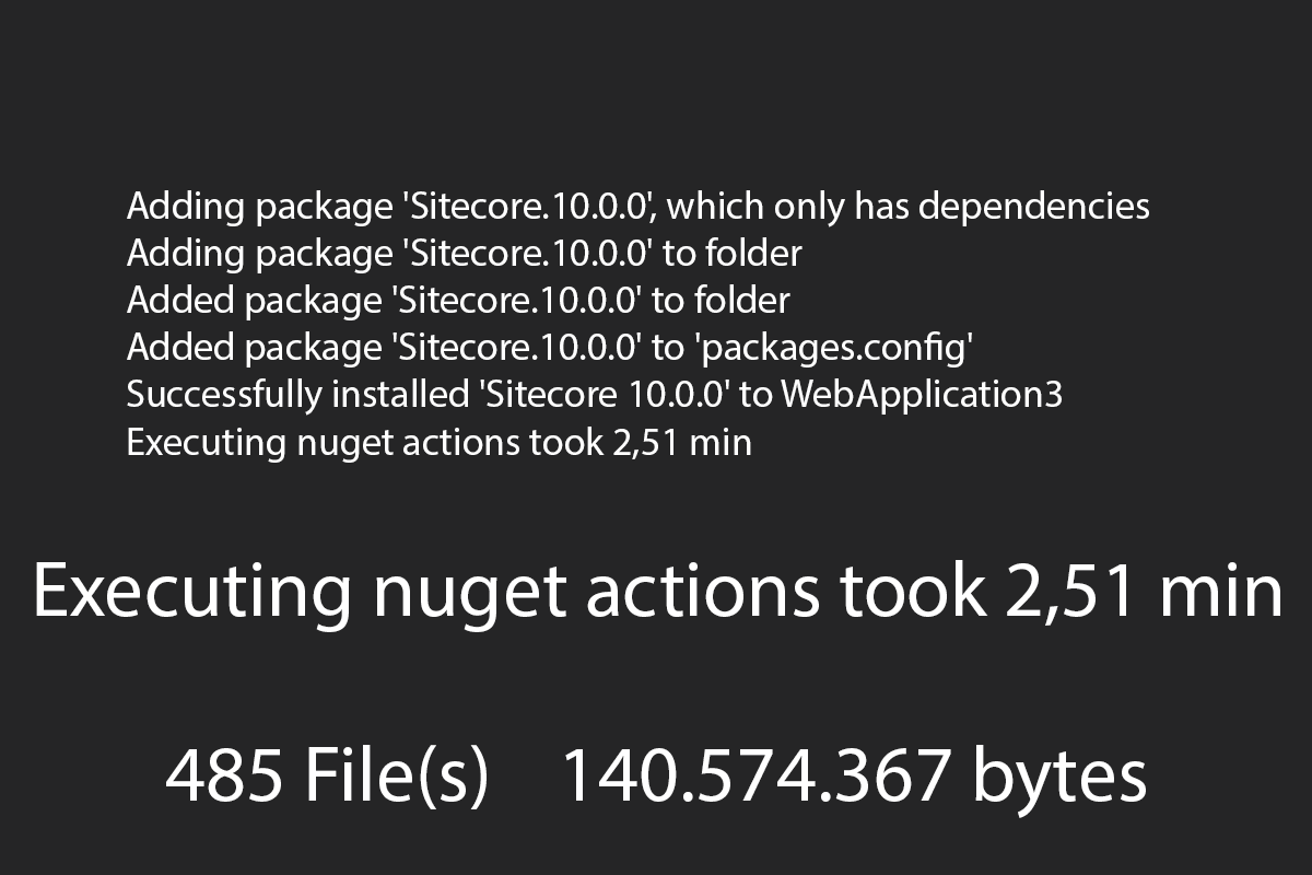 Download all 485 NuGet packages for Sitecore 10.0.0 with this one line command in under 3 minutes!